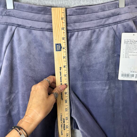 NWT Lululemon Scuba Wide Leg Pants Mid-Rise Velvet Nightfall Large Athleisure - Picture 13 of 15
